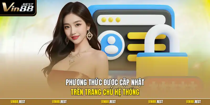 Phương thức được cập nhật trên trang chủ hệ thống